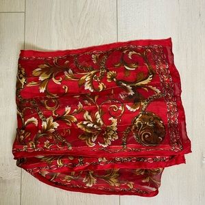 Vintage red & gold scarf!
